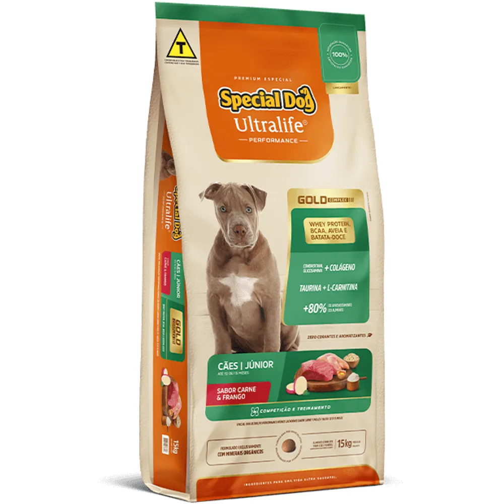 Ração Special Dog Ultralife Performance Cães Júnior Carne e Frango
