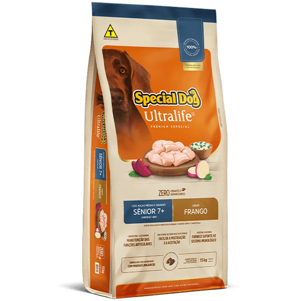 Ração Special Dog Ultralife Raças Médias e Grandes Sênior 7+ Frango 15kg