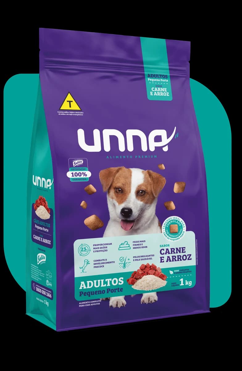Ração Unna Cães Adultos Pequeno Porte Carne e Arroz (granel)