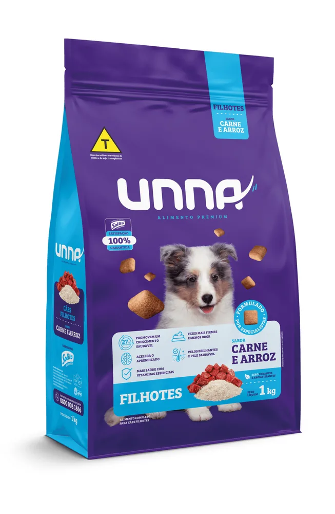 Ração Unna Filhotes Carne e Arroz