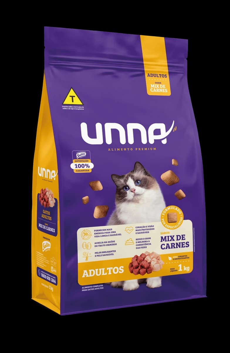 Ração Unna Gatos Adultos Mix de Carnes 10,1kg