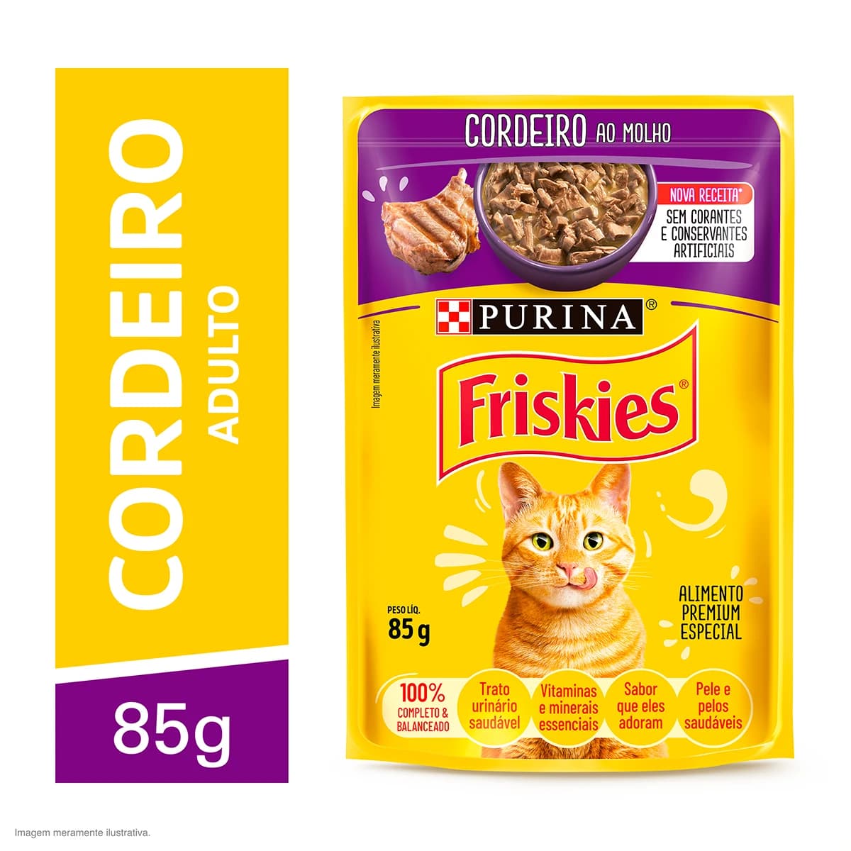 Sachê Friskies Gatos Adultos Cordeiro ao Molho 85g