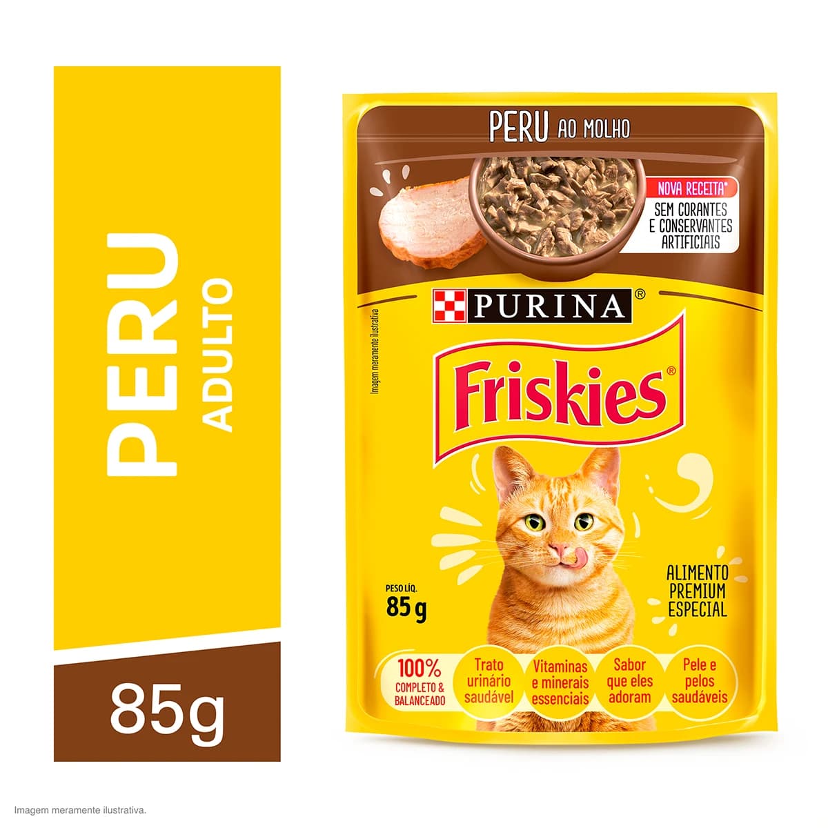 Sachê Friskies Gatos Adultos Peru ao Molho 85g
