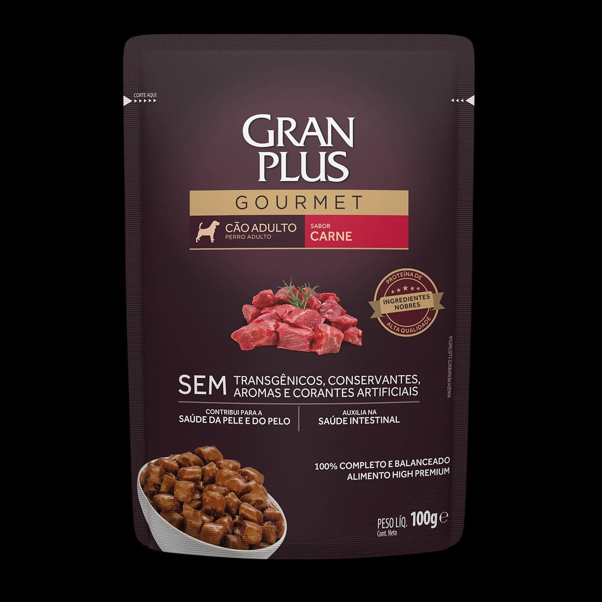 Sachê GranPlus Gourmet Cães Adultos Carne 100g