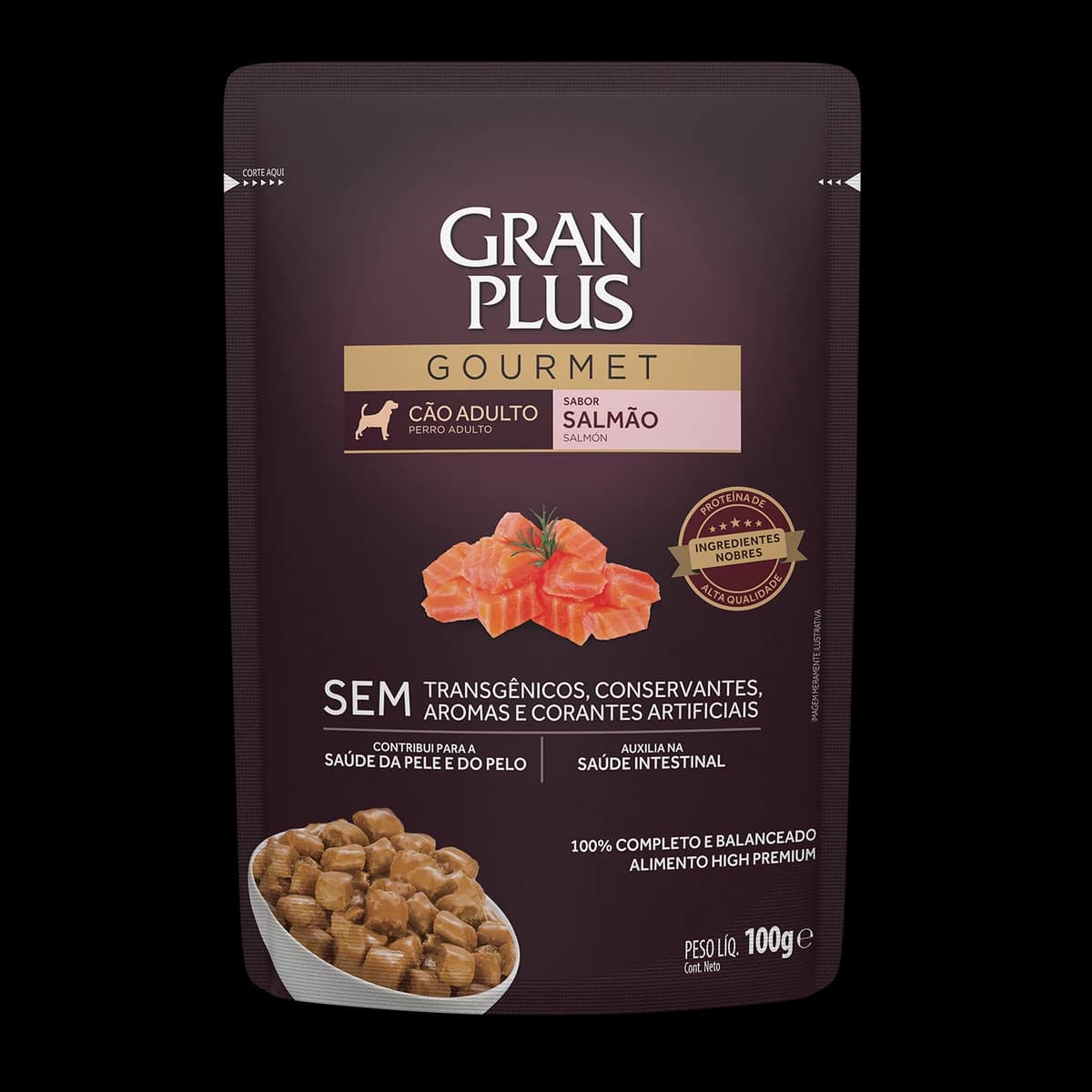Sachê GranPlus Gourmet Cães Adultos Salmão 100g