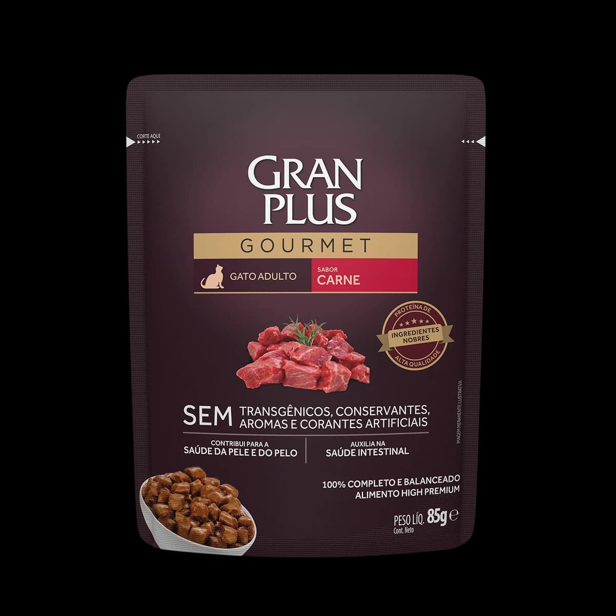 Sachê GranPlus Gourmet Gatos Adultos Carne 85g