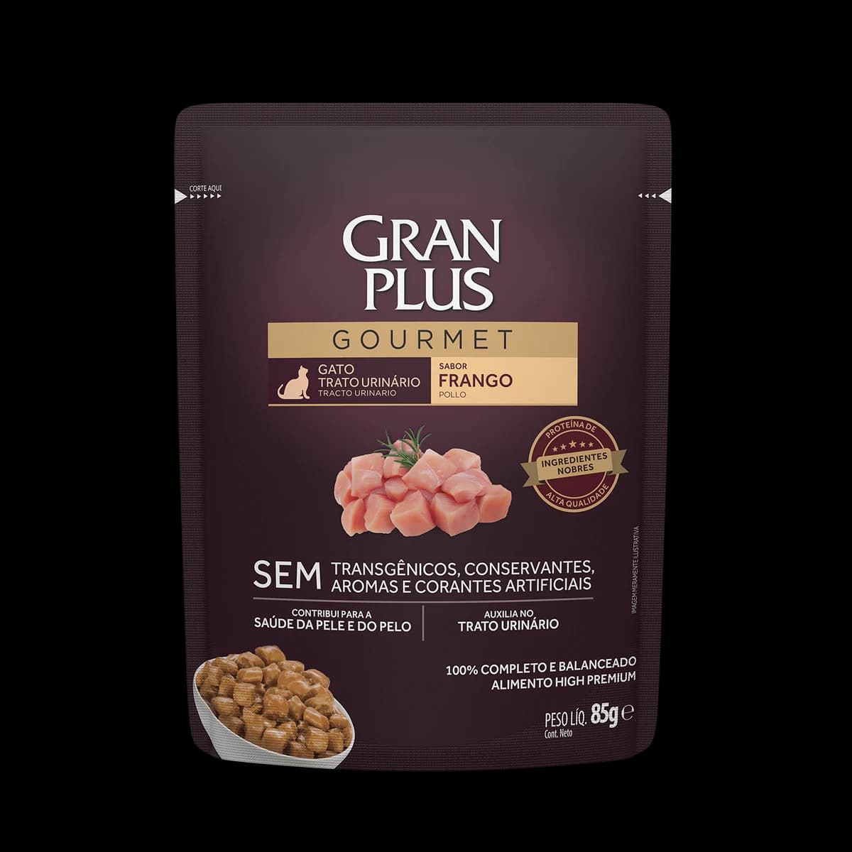 Sachê GranPlus Gourmet Gatos Adultos Trato Urinário Frango 85g