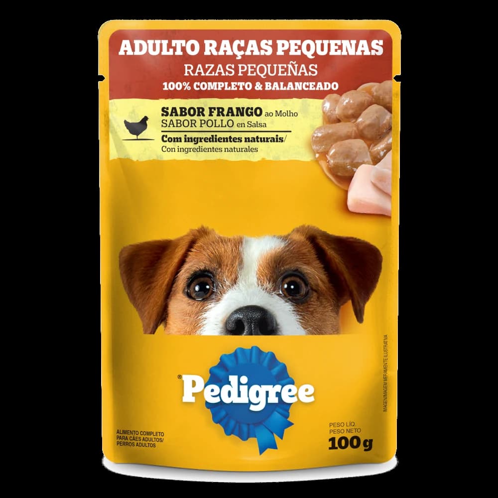 Sachê Pedigree Cães Adultos Raças Pequenas Frango ao Molho 100g