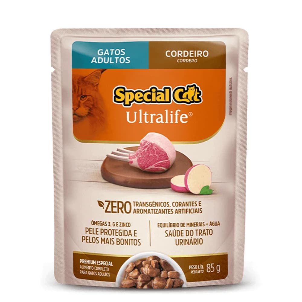Sachê Special Cat Ultralife Gatos Adultos Cordeiro 85g