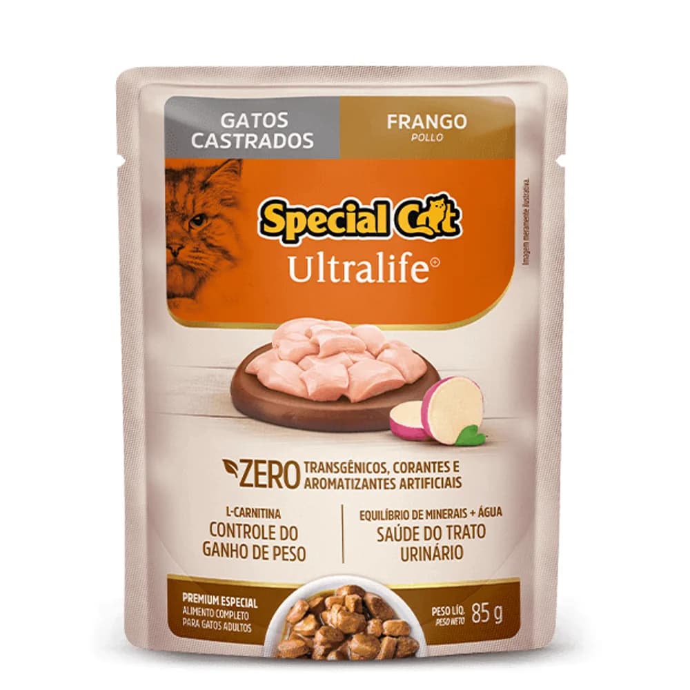 Sachê Special Cat Ultralife Gatos Castrados Frango 85g