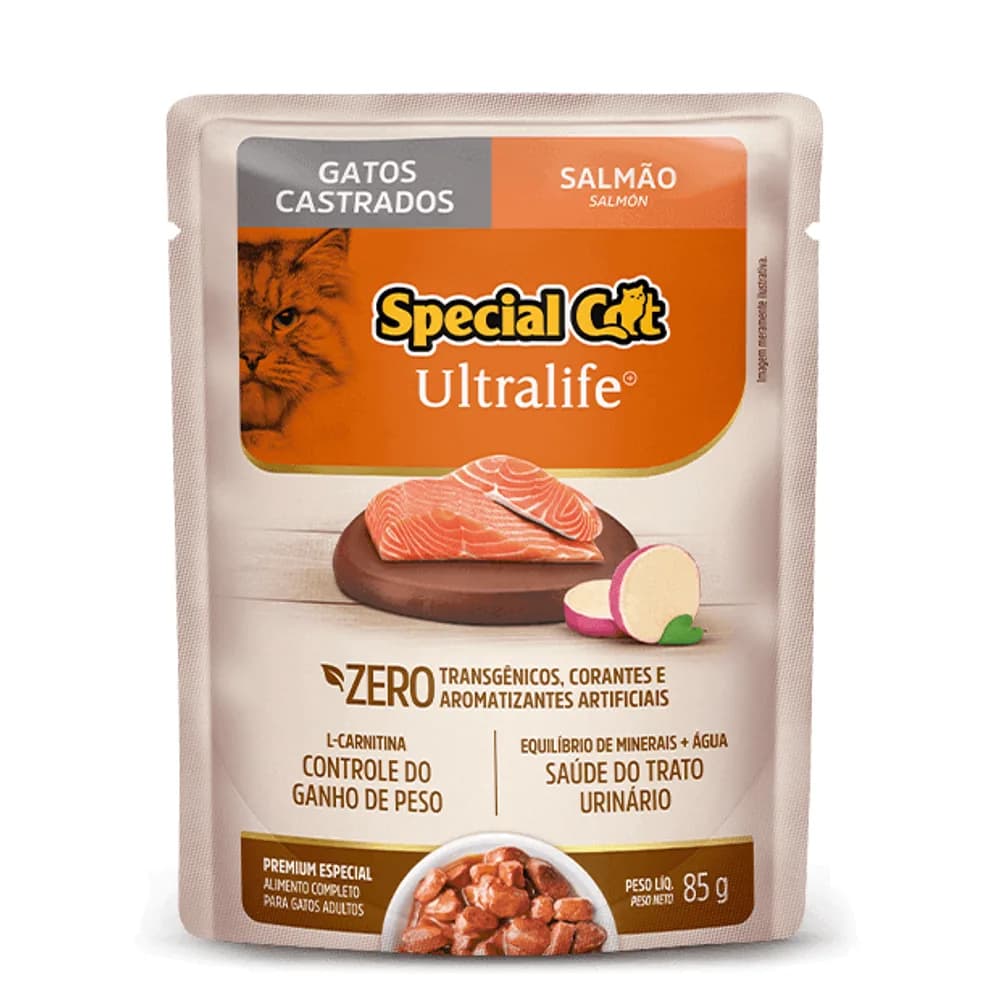 Sachê Special Cat Ultralife Gatos Castrados Salmão 85g
