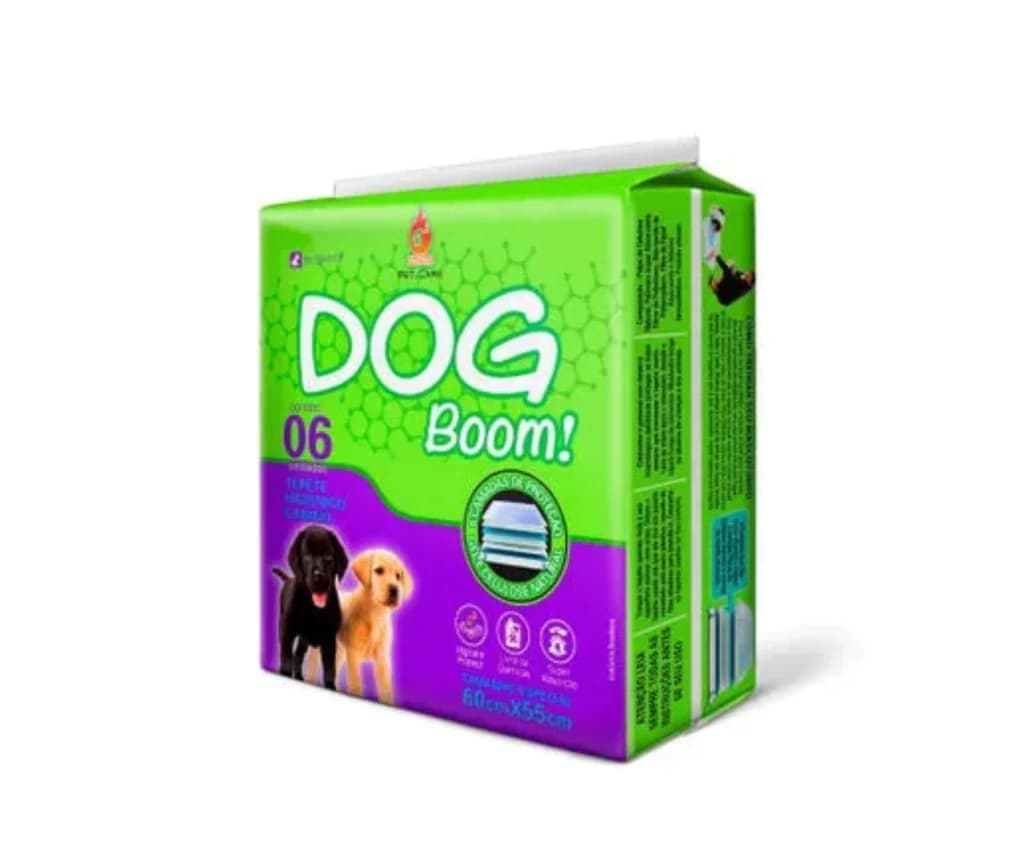 Tapete Higiênico Dog Boom 60x55cm com 6 Unidades