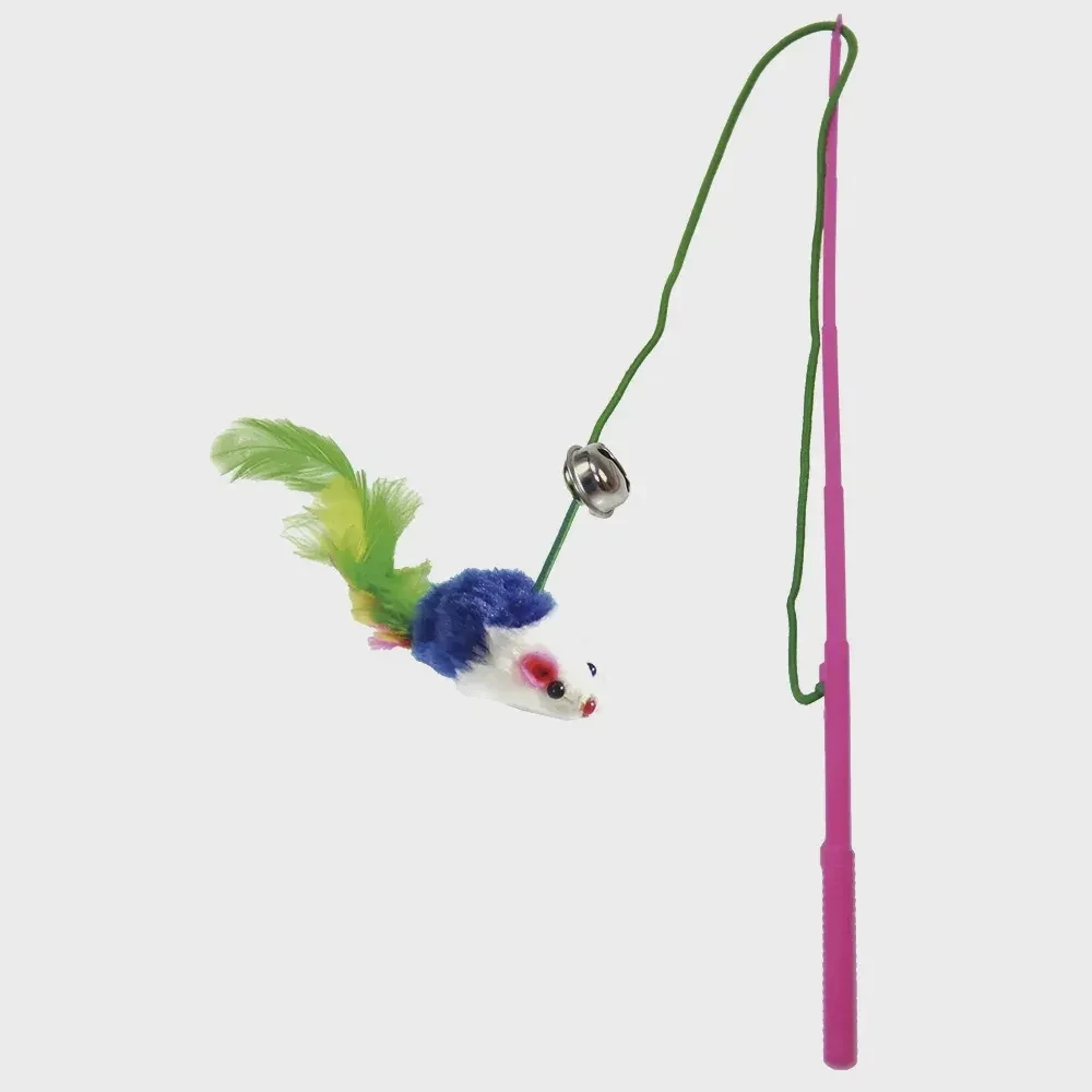 Vara Tex para Gatos Ratinho com Penas 40cm