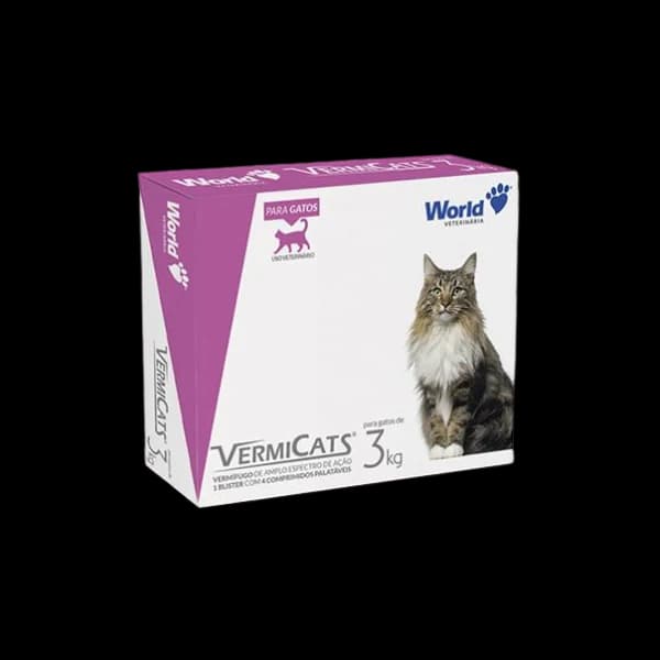 VermiCats 600mg Gatos 4 Comprimidos (embalagem hospitalar)